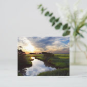 Carte Postale Coucher de soleil sur Marsh Bombay Hook Deleware (Debout devant)