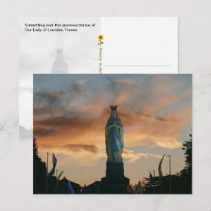 Carte Postale Coucher de soleil sur Notre-Dame de Lourdes, Franc