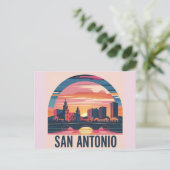 Carte Postale Coucher de soleil sur San Antonio Texas (Debout devant)