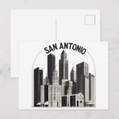 Carte Postale Coucher de soleil sur San Antonio Texas (Devant / Derrière)