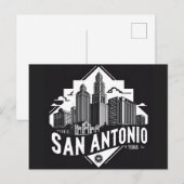 Carte Postale Coucher de soleil sur San Antonio Texas (Devant / Derrière)