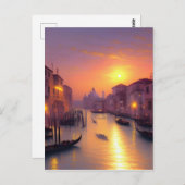 Carte Postale Coucher De Soleil Sur Un Art numérique Du Canal De (Devant / Derrière)