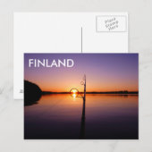 Carte Postale Coucher de soleil sur un lac d'été vu par une cann (Devant / Derrière)