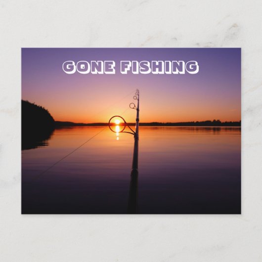 Carte Postale Coucher de soleil sur un lac d'été vu par une cann (Devant)