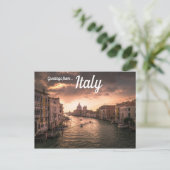 Carte Postale Coucher de soleil sur Venise Italie (Debout devant)