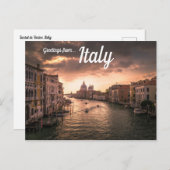 Carte Postale Coucher de soleil sur Venise Italie (Devant / Derrière)