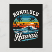 Carte Postale Coucher de soleil surf Honolulu Hawaï (Devant)