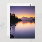 Carte Postale Coucher de soleil surplombant un lac (Devant / Derrière)