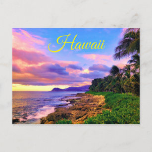 Carte Postale Coucher de soleil tropical Hawaï