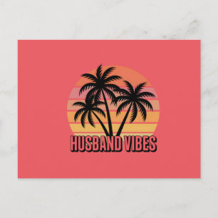 Carte Postale Coucher de soleil tropical rétro mari vibes