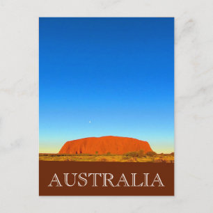 Carte Postale coucher de soleil uluru bleu