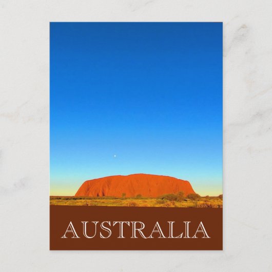 Carte Postale coucher de soleil uluru bleu (Devant)