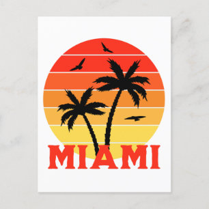 Carte Postale Coucher de soleil Vintage de Miami