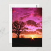 Carte Postale Coucher de soleil violet (Devant / Derrière)