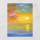Carte Postale Coucher de soleil Vue Paysage marin Peinture - Mul (Devant)