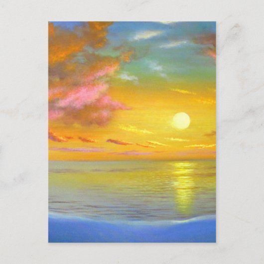 Carte Postale Coucher de soleil Vue Paysage marin Peinture - Mul (Devant)
