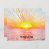 Carte Postale Coucher d'or Soleil Mandala Aquarelle Mer (Devant / Derrière)