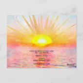 Carte Postale Coucher d'or Soleil Mandala Aquarelle Mer (Dos)
