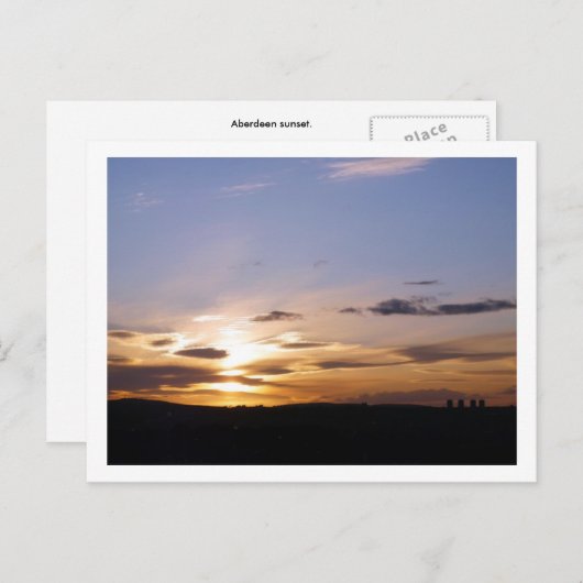 Carte Postale Coucher du soleil (Devant / Derrière)