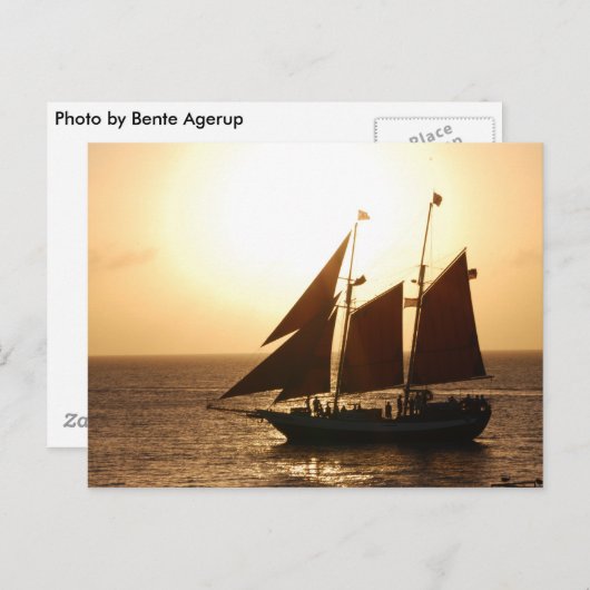 Carte Postale Coucher du soleil (Devant / Derrière)