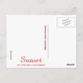 Carte Postale Coucher du soleil (Dos)