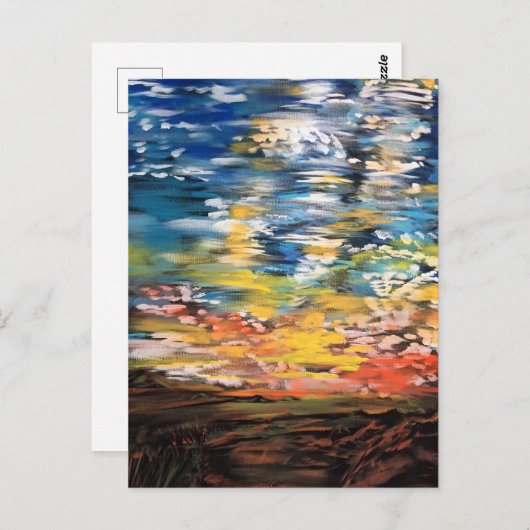 Carte Postale Coucher du soleil (Devant / Derrière)