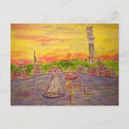 Carte Postale coucher du soleil à province (Devant)