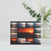 Carte Postale Coucher du soleil de collage (Debout devant)