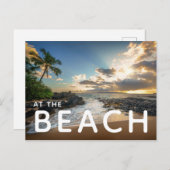 Carte Postale Coucher du soleil de crique de plage de Makena (Devant / Derrière)