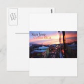 Carte Postale Coucher du soleil de San Jose Costa Rica (Devant / Derrière)