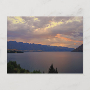 Carte Postale Coucher du soleil du lac Wakatipu, Queenstown, Nou