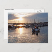 Carte Postale Coucher du soleil du port (Devant / Derrière)