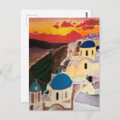 Carte Postale Coucher du soleil grec (Devant / Derrière)