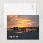 Carte Postale coucher du soleil photo fl naples (Devant / Derrière)