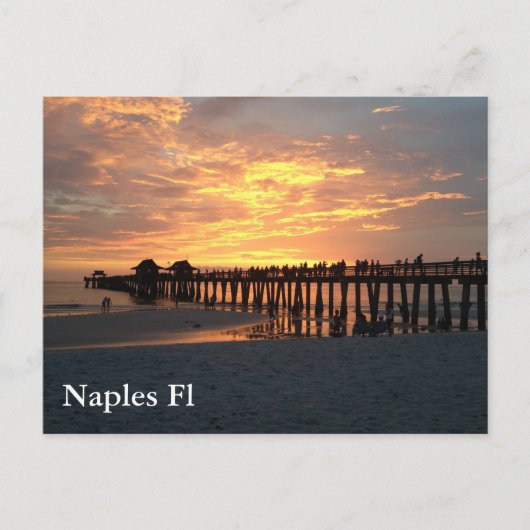 Carte Postale coucher du soleil photo fl naples (Devant)