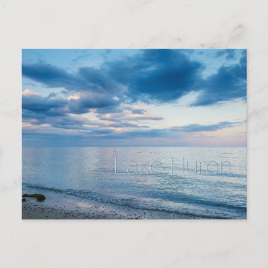 Carte Postale Coucher du soleil Réflexion sur le lac Huron (Devant)