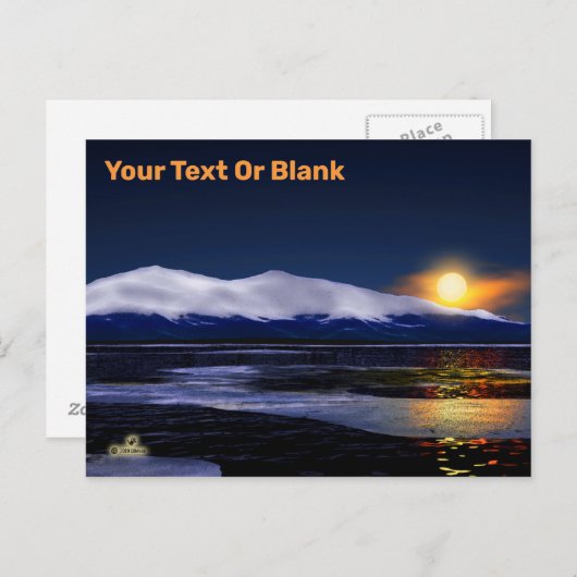 Carte Postale Coucher Du Soleil Sur La Glace (Devant / Derrière)