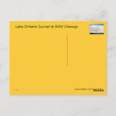 Carte Postale Coucher du soleil sur le lac Ontario (Dos)