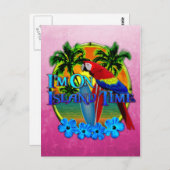 Carte Postale Coucher du soleil sur l'île (Devant / Derrière)