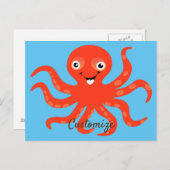 Carte Postale Coucou rouge souriant Octopus Thunder_Cove (Devant / Derrière)