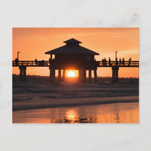 Carte Postale Coucoucher du soleil de Fort Myers Pier (Devant)