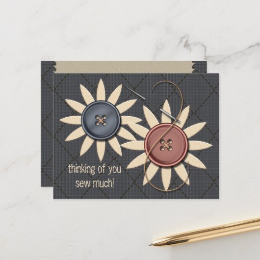 Carte Postale Coudre et Coudre (Devant/Arrière en situation)