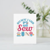 Carte Postale Coudre Lover Parce Que J'Ai Dit Coudre (Debout devant)