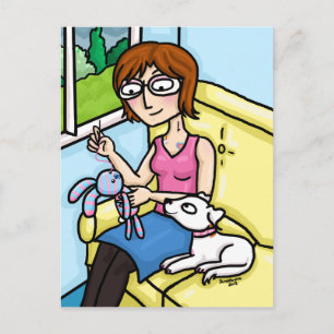 Carte Postale Coudre une poupée à chaussettes