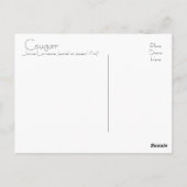 Carte Postale Cougar (Dos)