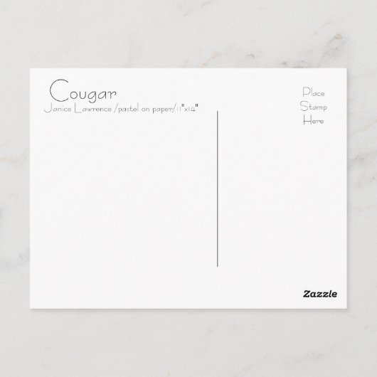 Carte Postale Cougar (Dos)