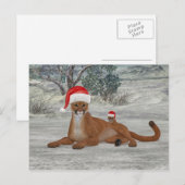 Carte Postale Cougar de Noël avec canapé (Devant / Derrière)