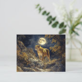 Carte Postale Cougar in the Moonlight Wildlife Art (Debout devant)