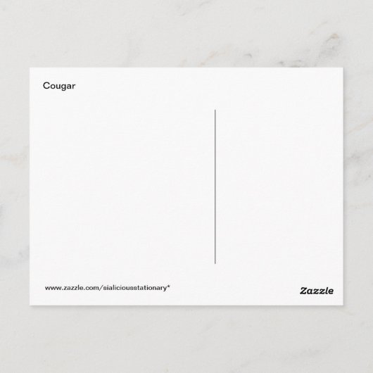 Carte postale Cougar Nature (Dos)