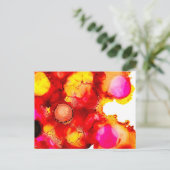 Carte Postale Couleur abstraite rouge et rose (Debout devant)